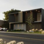 A modern house exterior.