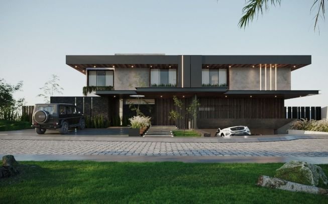 Casa moderna de dos pisos.