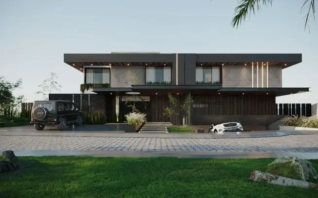 Casa moderna de dos pisos.