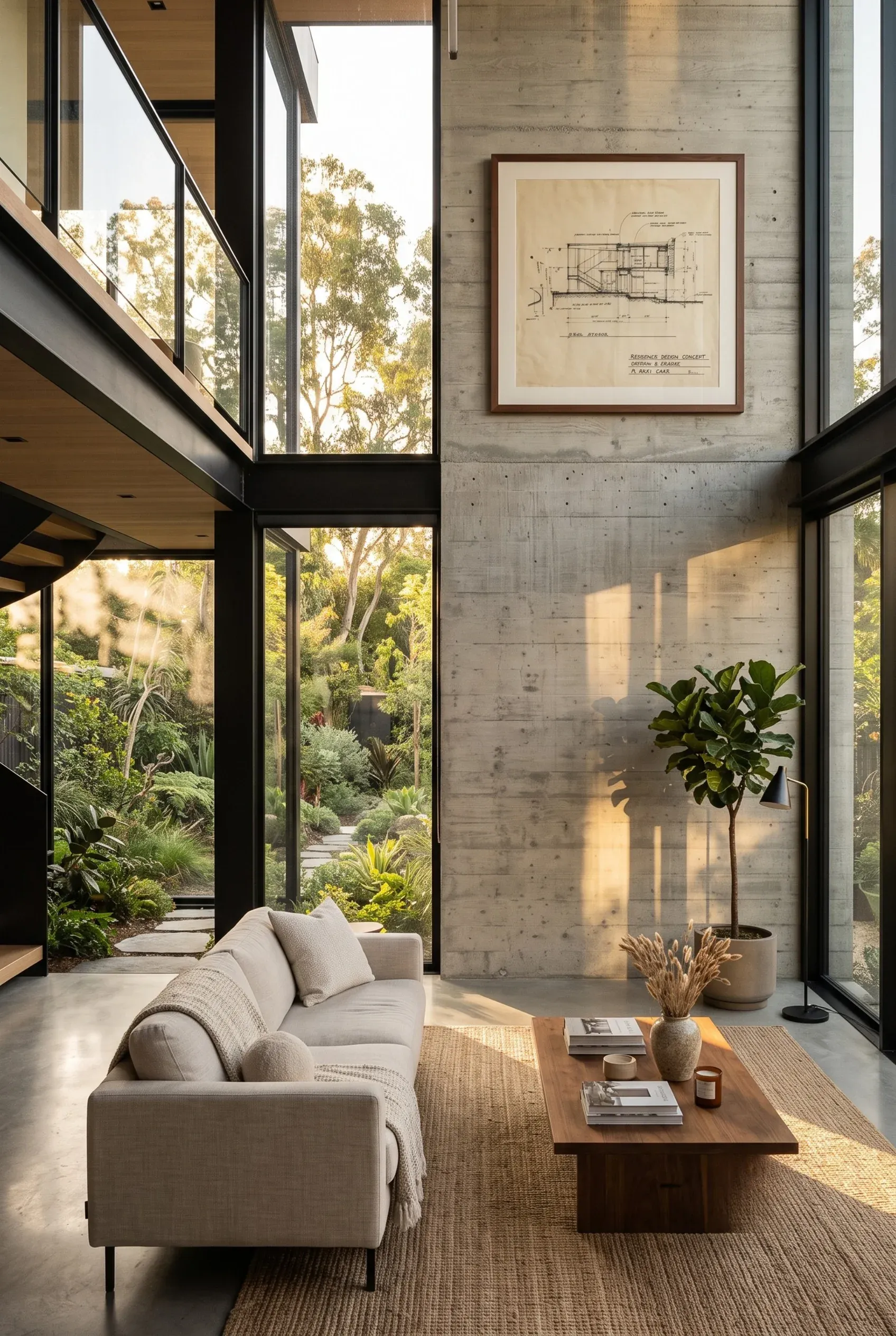 Interior de una casa moderna de lujo completamente amueblada, mostrando diseño elegante y funcional por RBA Residences en Zapopan.