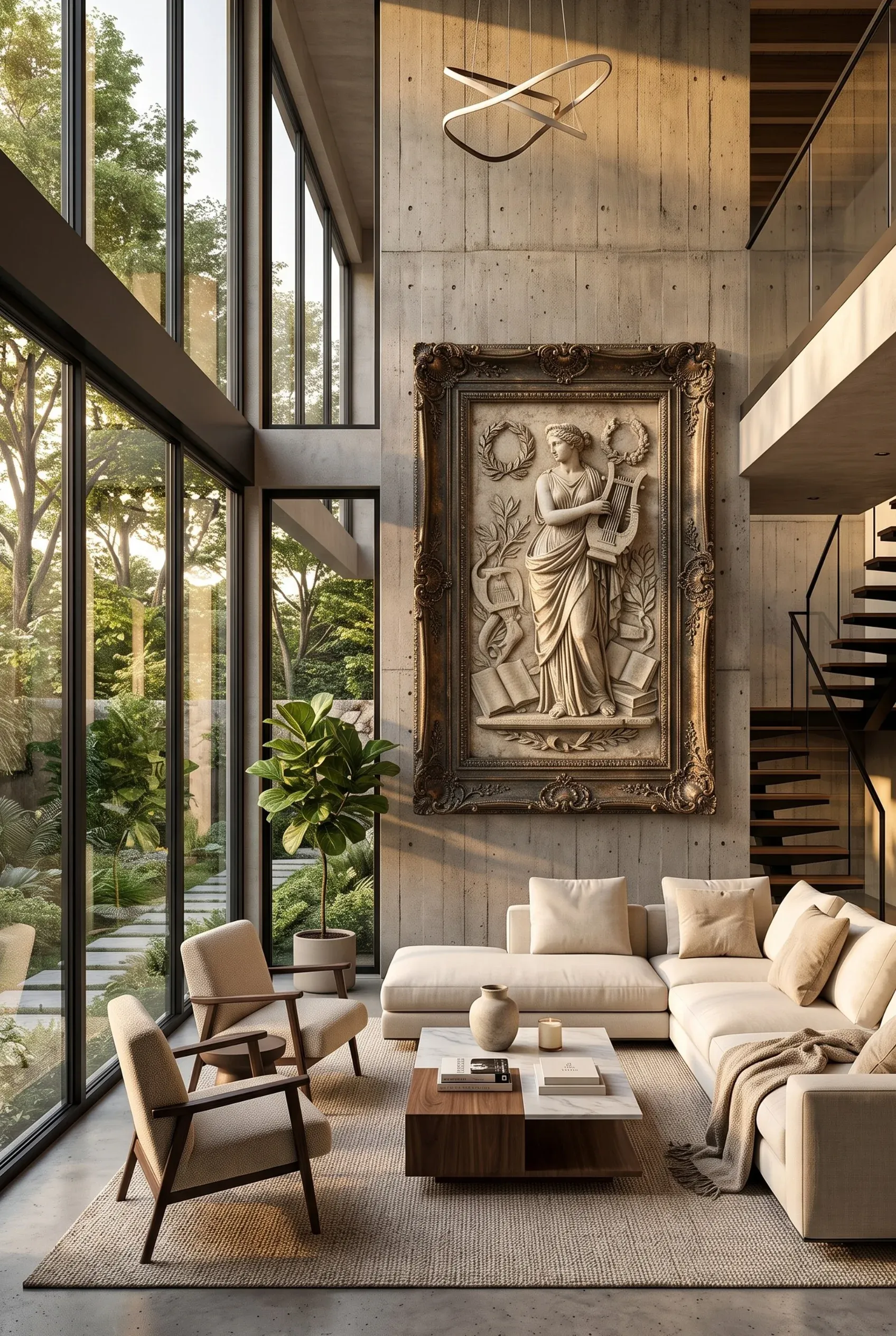 Interior clásico y completamente amueblado de una casa de lujo con detalles antiguos, diseño exclusivo de RBA Residences en Zapopan.